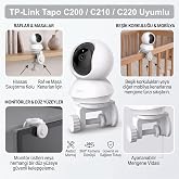 TP-Link Tapo C200 / C210 / C220 Uyumlu Kolay Montaj Aparatı - Yatay ve Dikey &Ccedil;ift Y&ouml;nl&uuml; (Beyaz)