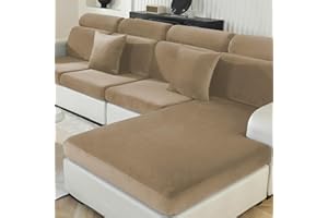 Ystyle Rozciągliwy Pokrowce Na Poduszki Na Sofę, Uniwersalny Aksamit Pokrowce Na Poduszki Kanapowe, Wymienne Elastyczna Ochraniacz Na Siedzisko, Pokrowiec Na Sofę (1-Osobową*3, Wielbłąd)