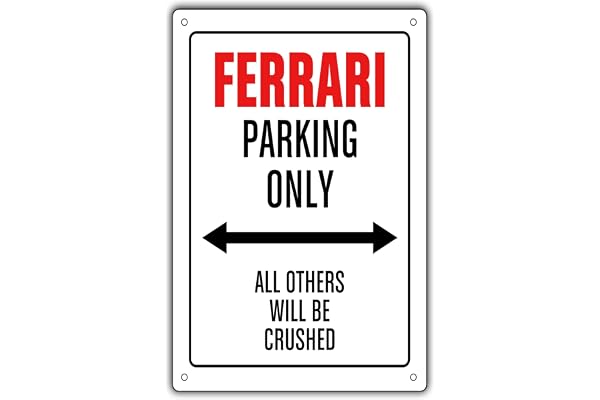 Panneau métal Auto Parking Only Plaque Ferrari Metal Sign Car Garage (20 x 30)