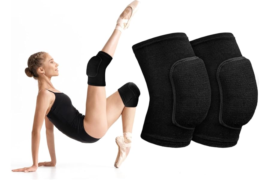 flintronic Volleyball Dance Knee Pads, Thick Sponge Work Knee Pads, Highly Elasticated Knee Pad, Anti-Slip Collision Avoidance Knee Pad for Volleyballs, Handball, Dance(M)