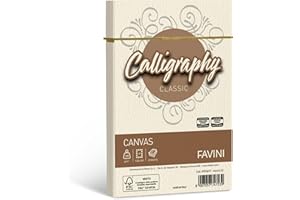 Favini A57Q417 Calligraphy Canvas Ruvido, 12 x 18 cm, Avorio