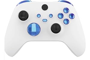 eXtremeRate Boutons de Remplacement pour Xbox Series X/S Manette, LB RB LT RT Triggers Bumpers D-Pad ABXY Start Back Sync Share Boutons pour Xbox Series S/X Manette Bleu Violet Caméléon