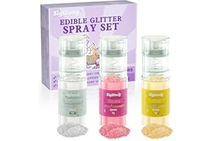 SigWong Glitter Commestibili Spary per Drink, 3 Colori Alimentari per Dolci Cocktail Decorazioni Torte, Bevande, Cioccolatini, Fondente, Rosa, Oro, Argento, 4g/Cad