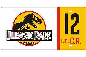 OPO 10 Jurassic Park - Replica della Targa in Metallo dell'auto del Film (55)