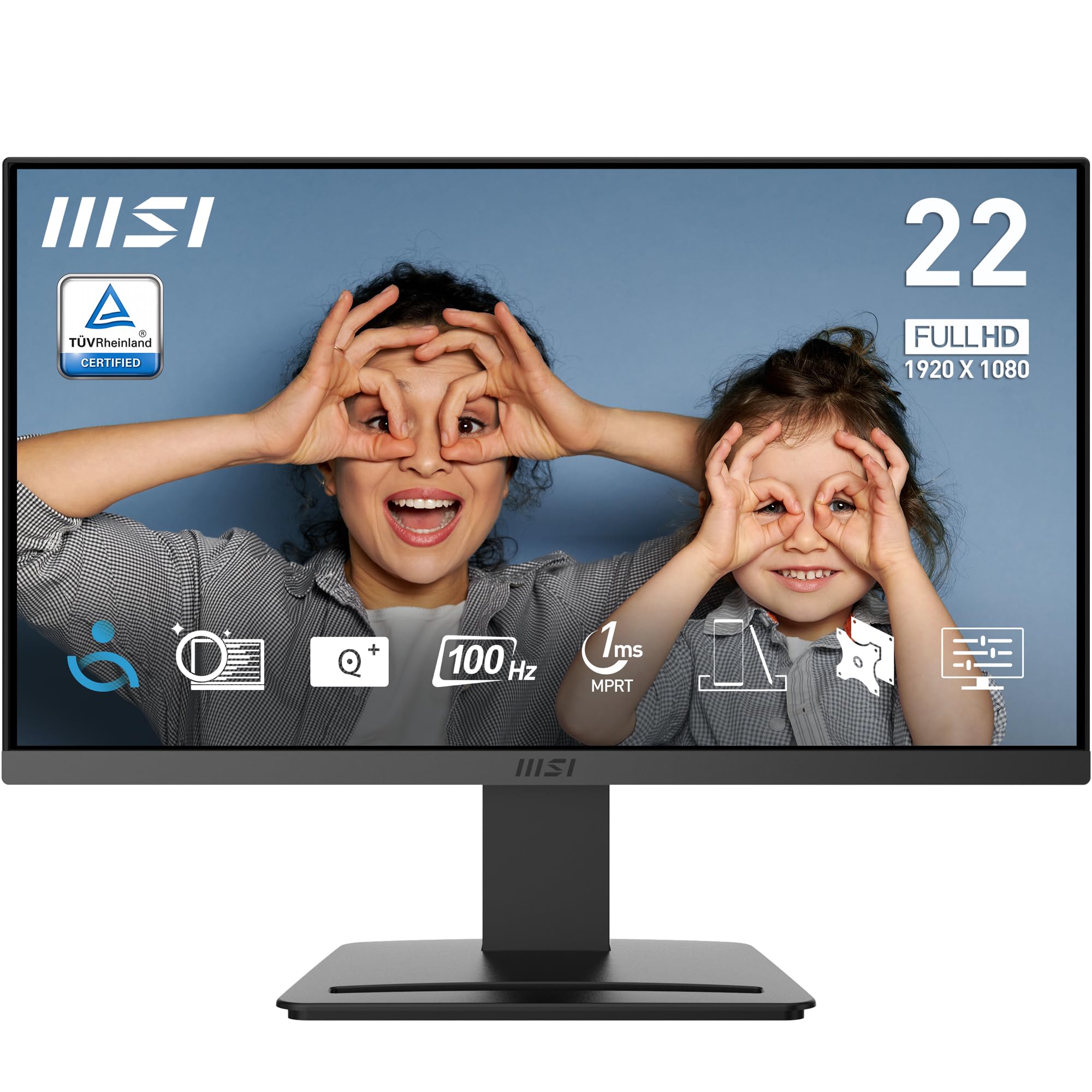 MSI PRO MP223 E2 21.45-Inch Full HD Office Monitor - 1920 x 1080 Resolution, 100Hz, Eye-Friendly Screen, Tilt-Adjustable - HDMI 1.4b, DisplayPort 1.2a