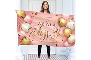 KASKANA We Will Miss You Banner - Good Luck banner and decoration - Sorry Your Leaving decorations - 5ft x 3ft with 4 brass holes - Vivid Digital Print - 110Den Thick polyester - Double Seam