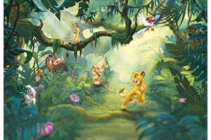 Komar, Papel Pintado Disney, Rey León, Selva, Vinilo, Multicolor, 8 Piezas