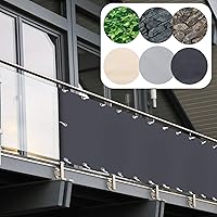 Balkon Sichtschutz PVC | 90x600 cm | Extra Blickdicht | Balkonverkleidung aus wetterfestem Kunststoff mit UV-Schutz…