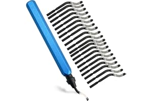 TUBAWD 21Pcs Deburring Tool, Pipe Deburring Tool, De Burring Tools for 3D Printing 3D Printer Accessories with Replaceable Heads, De Burring Tools for Metal 3D Printer Tools