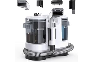 LUBLUELU Limpiador de manchas para alfombras y tapicería – Limpiador de tapicería portátil con función de pulverización, cepillo y succión, ideal para sofás, alfombras, colchones y asientos de coche