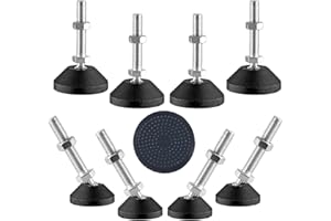 UNI-FINE SHOP Uni-Fine 8Pezzi Mobili Scivolamento Piedini Livellamento, Piedini di Livellamento Regolabili, Base in Plastica Antiscivolo,per Mobili di medie Dimensioni con Filettatura Maschio