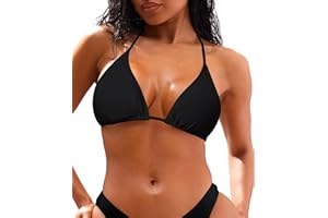 Coloquin Women's Bikini Top Sexy Triangle Bikini Tops Padded String Bikini Swimwear