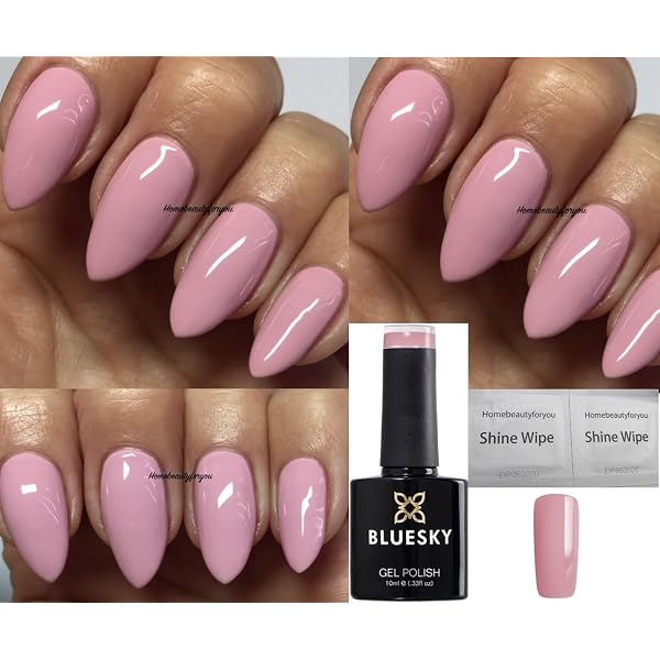 Bluesky DC72 Deep Fawn Nagellack-Gel – Soft Mauve Farbe, Für UV/LED-Lampen, 10 Ml + 2 Glanztücher