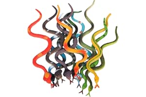 NAUZE Fvomye 12 Pieces Plastic Snakes Realistic Snake Toy Set Rain Forest Snakes for Party Bag Fillers Prank Toys Halloween Party Favors Decoration