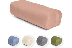 Vedara® Yoga Bolster AKAMA – Yogakissen mit Kapokfüllung für Yin Yoga – Rechteckig – Waschbarer Bezug aus 100% robuster Baumwolle – Großes Yogakissen für Restorative Yoga