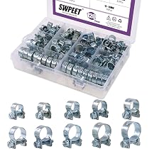 Produktbild von Glarks 60-teiliges Mini-Schlauchklemmen-Sortiment – Verstellbar 7–18 Mm, Verzinkter Stahl, Ideal Für Diesel- & Benzinleitungen, Sanitär & Industrie
