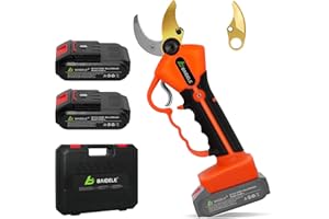 Sécateur Électrique Sans fil Professionnel 21 V, Diamètre de Coupe de 35 mm, 2 Pièces Élagueur Électrique Alimenté par Batterie au Lithium Rechargeable de 2,0Ah, 6-8 Heures de Travail