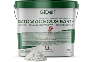 GiDeli Tierra de diatomeas para pollos, polvo 100% puro sin calcinar contra el ácaro rojo de las aves, 3 kg