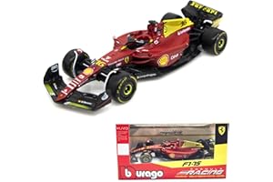 Xiangtat Bburago 1/43 2022 F1-75 75e anniversaire #16 Charles Leclerc Véhicule de luxe en alliage moulé sous pression Cadeau de collection de jouets (F1-75 75th #16)