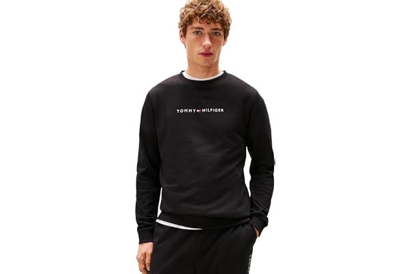 Tommy Hilfiger herr TRACK TOP UM0UM03666 L/S sweatshirt, svart, L, svart (svart), L