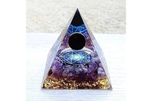 YCYINGCHENG Empath Abundance Healing Crystal Orgonite Pyramid, Energy Protection Chakra Healing Crystals Pyramid for Positive Energy Reiki Supplies, Pyramid Reiki Healing Crystal Positive Energy Meditation Tool