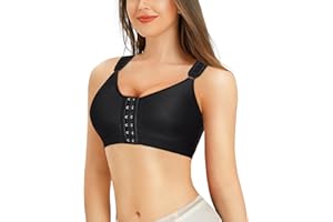 KUMAYES Bafully Women Post-Surgical Sports Support Bra Front Closure with Adjustable Straps Wirefree Racerback