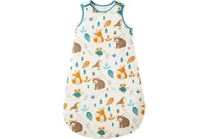 MOSEBEARS Gigoteuse d'hiver, pour bébé, 2,5 Tog, 100 % coton, disponible en différentes tailles de la naissance à l'âge de 18 mois, pour toute l'année, motif d’univers animalier, pour bébé de 0 à 6 mois