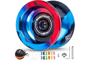 MAGICYOYO JoJo mit Leerlauf und Kugellager, Profi Nicht Reagierender Yoyo N11, Responsive Yoyo für Kinder Anfänger, Metall Magic Jo-jo mit 12 Saiten, Lagersatz, Yo Yo-Hülle
