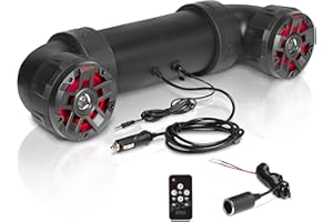 BOSS Audio Systems UTV4BRGB ATV UTV Sistema de sonido resistente a la intemperie, altavoces estéreo de 4 pulgadas, tweeters de 1 pulgada, amplificador integrado, rango completo, Bluetooth, iluminación