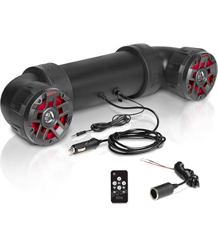 Aileap 1000W Motorcycle Audio System - Bluetooth, FM Radio, USB, 4