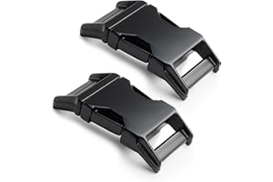 Ganzoo Alumaxx - Juego de 2 cierres de clip de metal para pulseras Paracord, collares de perro, mochila, color negro mate, Negro , 3/4'' Zoll