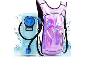 Expansea Sac à Dos d'hydratation, Sac à Eau avec vessie d'hydratation 2L, Sac à Dos d'hydratation Rave, Sac à Dos léger et Isolant pour Festivals, Rave, Cyclisme, Course à Pied, randonnée