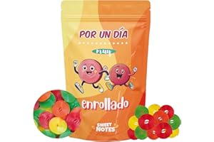 SWEET NOTES Bolsa de chuches para cumpleaños, Bolsa de golosinas con mensaje 100gr, Regalo para cumpleaños y fiestas, Chucherías, Dulces, Golosinas para Sorpresas de Cumpleaños (Cumpleaños, Regaliz)