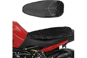 AriKroii Coussin de Selle pour Moto, Coussin de Moto en Gel TPE Alvéolé d'une Seule Pièce, Respirant et Amortissant Les Chocs, Ajustement Universel pour Les Motos Soulagement de la Pression
