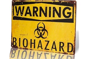 dingleiever - Varning Biohazard Hazard Sign Hazard Etiketter Nyhet METALL Skylt