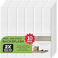 WoStick 3D Tile Sticker, White, Vinyl, Modern Style, Wall Sticker, 10 Sheets of 30.5x30.5cm, 0.93 sq.m, Indoor Use