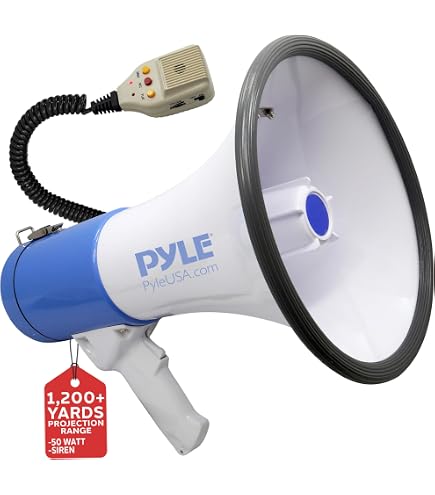 LTC MEGA50USB Megaphon 50W – Wiederaufladbar Mit USB, SD, Sirene, Aufnahme & Abnehmbarem Mikro