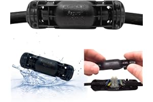 HALOTEC Boîte de Jonction Étanche IP68 Imperméable | 2 Sorties 3 Pôles | Résistante Eau Poussière Extérieur | Gel Scellé Facile Installation Électrique Sûre | Jardin Piscine Éclairage Extérieur