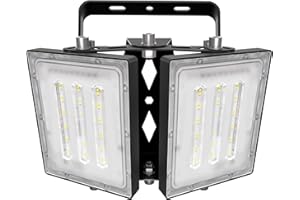 ‎STASUN STASUN 100W LED-Flutlicht, IP66 Wasserdicht, 10000LM, LED-Außenbeleuchtung, Entspricht 600W Halogenglühlampe, 6000K Tageslichtweiß, Einstellbares Flutlicht für Scheunen, Höfe und Garagen, Schwarz