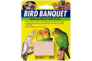 Zoo Med Bird Banquet, Mangime In Blocco Per Uccelli Pappagalli E Volatili, A Base Di Minerali E Calcio, Arricchito Con Frutta, Leviga Il Becco, 28 g