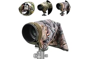 NEEWER Camera Rain Cover, M Size Medium Waterproof Case for Canon Sony Nikon Fujifilm DSLR Camera and Lenses up to 200mm, Double-Sided Camouflage Green Nylon Camouflage, PB021
