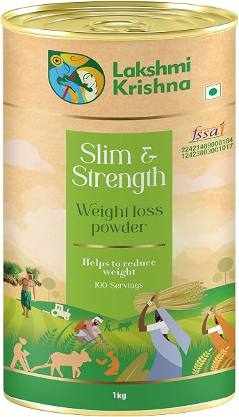 Lakshmi Krishna Naturals Slim & Strength Multi Grain Health Mix Powder 1 kg | Sprouted Millets, Pulses & Seeds Blend | Plant-Based Traditional Nutrition Mix