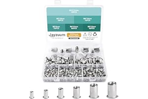 Jayzuum 235 Stück Nietmuttern Sortiment Set, M3 M4 M5 M6 M8 M10 A2-70 Edelstahl Zugnietmutter Rivet nuts Muttern mit Aufbewahrungsbox (breit) (235 Stück Nietmuttern)
