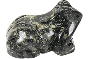 Lovionus89 Kambaba Jasper Gemstone Frog Crystal Figurine, Small Hand Carved Pocket Healing Crystal Statue Animal Sculpture 1.5 Inches