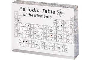 CJHZQYY Acryl Periodic Table-Anzeige mit Echten Elementen im Inneren, Periodic Table of 83 Elementen,Periodic Table zum Lehrwerkzeug Basteln kreativ Geschenk, SchüLer Lehrer Handwerk Dekor