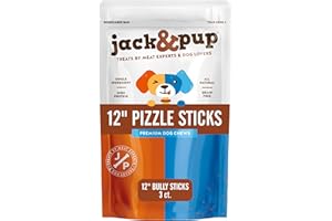 JACK & PUP Jack&Pup 30cm Pizzle Sticks for Dogs (Thick - 3 Count) - Odour Free Bully Pizzle Stick - Long Lasting - All Natural Dog Treat Chews - Single Ingredient - 100% Pizzle Sticks - No Additives