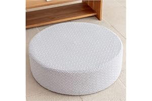 moismk Ottomane Schonbezug Rund Hocker Bezug Stretch Hockerüberzug Hocker Hussen für Runde Fußhocker, Sitzhocker Elastisch Husse, Überzug Möbel Protector für Sofa Abdeckung(#6,Diameter 45 x H 20CM)