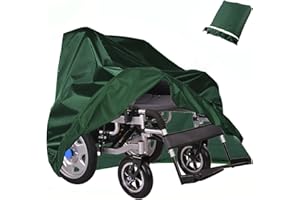MERWDEEYT Rollstuhl Schutzhülle Wasserdichte Abdeckung für Mobilitätsroller, 210D Oxford Winddichte Rollstuhlabdeckung Regensichere Staubdichte Abdeckung für Den Innen und Außenbereich, 100x75x100cm (Grün)