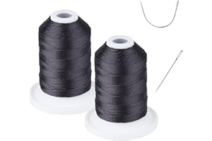 Simthread - Filo da esterno resistente ai raggi UV, per cucire a mano o a macchina, 100% poliestere, Tex 69 (12 wt), 237 m x 2 bobine, colore: nero