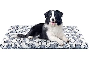 VANKEAN Cuscino per Cane Impermeabile, Materassino per Cani con Rivestimento Sfoderabile e Lavabile, Lettini per Cani Adatto a Cani di Taglia Grande, Modello grigio pietra